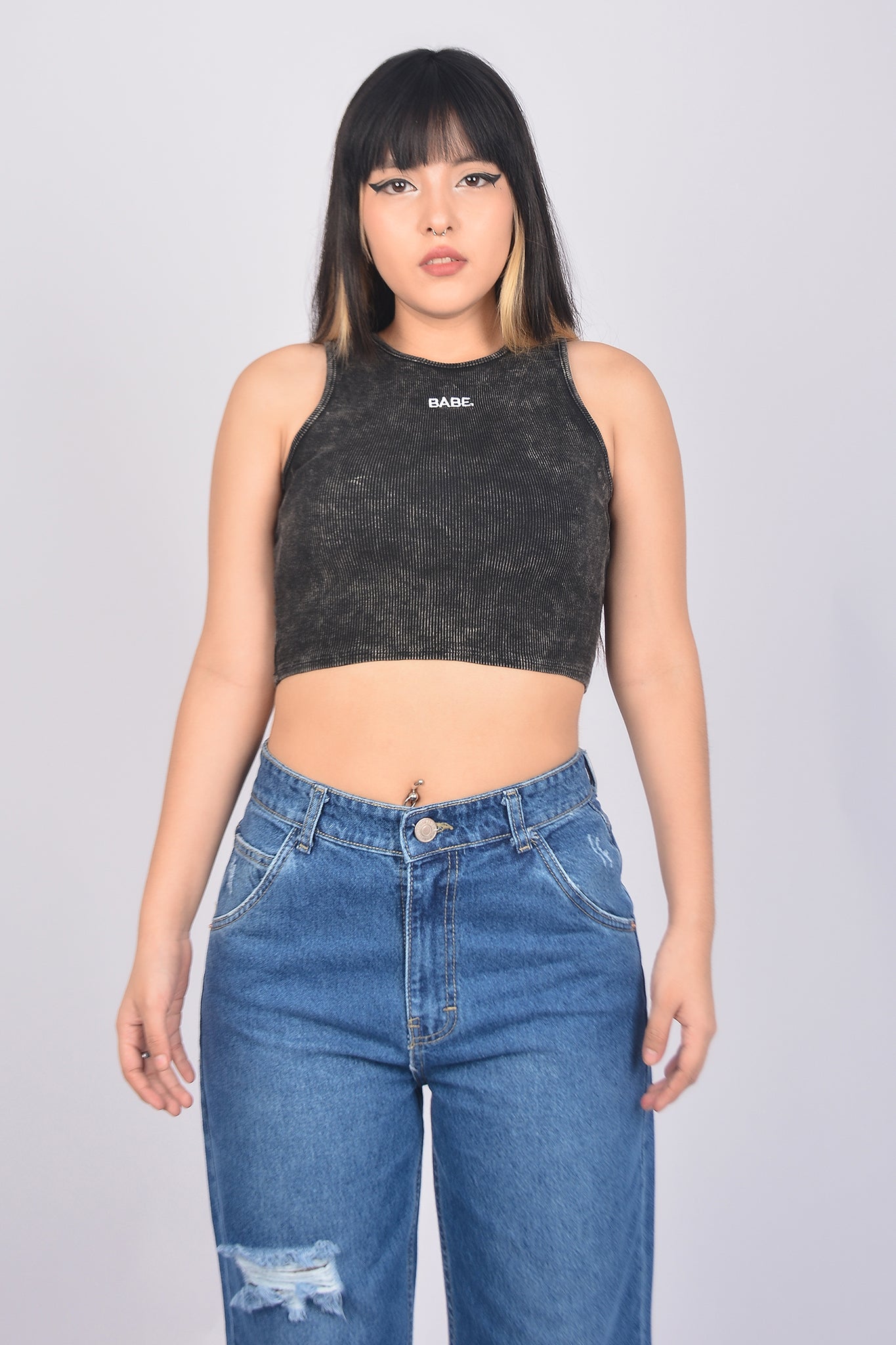 Top Acid Wash - Negro