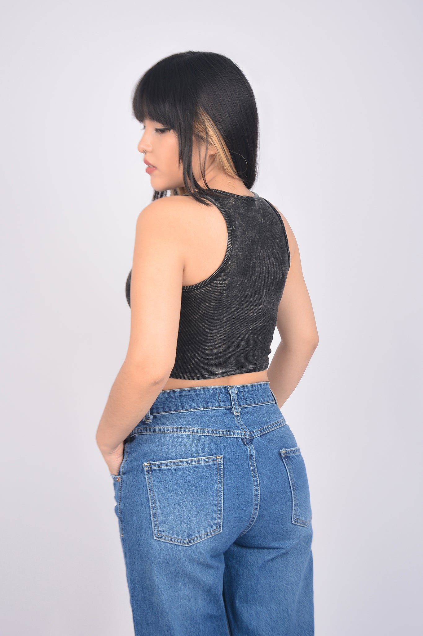 Top Acid Wash - Negro