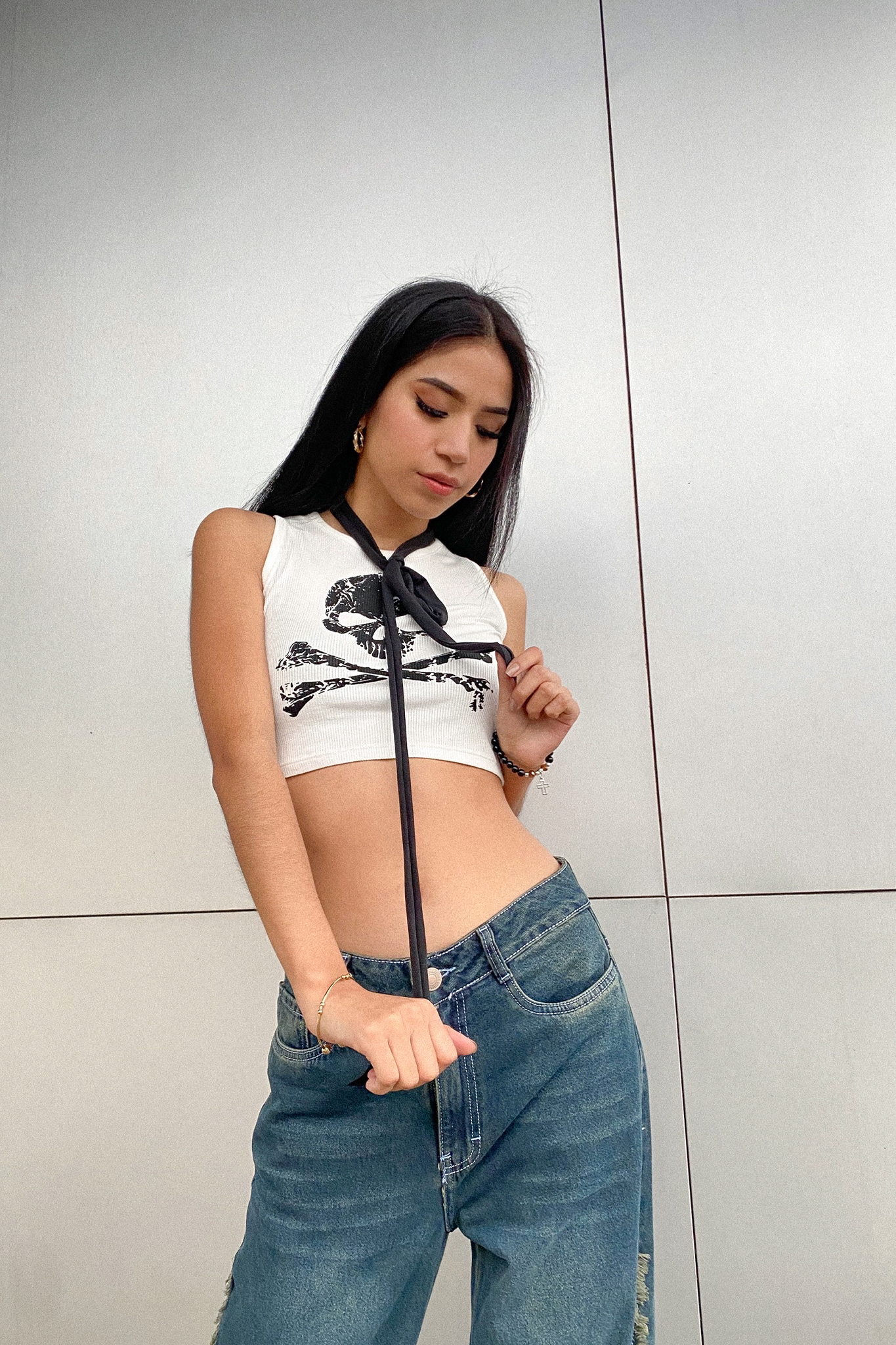 Top Skull-Blanco