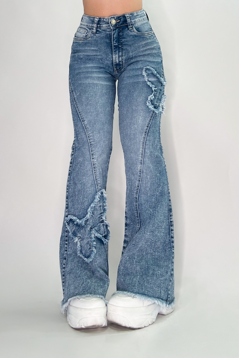 Flare Jeans Poly - Azul