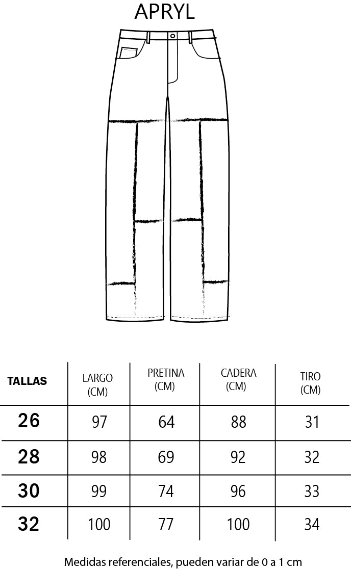 Size chart for Pant April - Griz froz