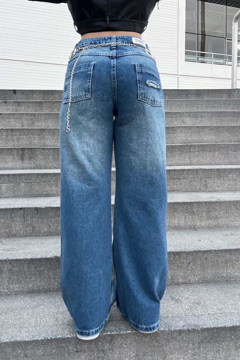 Jeans Wide Leg - Azul