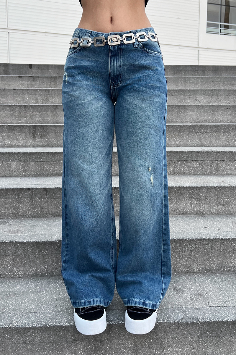 Jeans Wide Leg - Azul