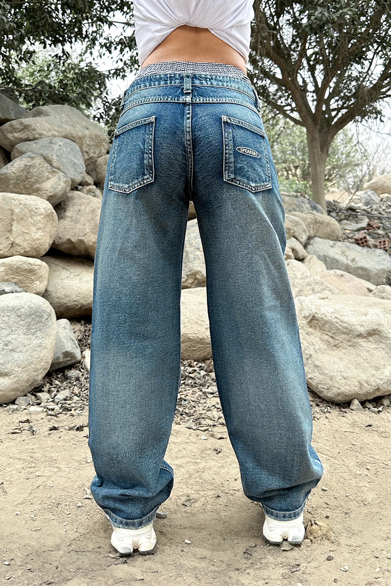 Jeans Low Rise - Azul