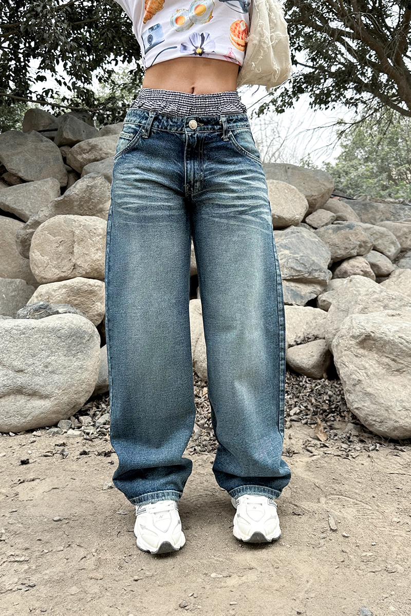 Jeans Low Rise - Azul